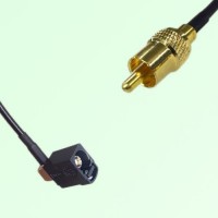 FAKRA SMB A 9005 black Female Jack Right Angle to RCA Male Plug Cable