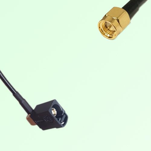 FAKRA SMB A 9005 black Female Jack Right Angle to SMA Male Plug Cable