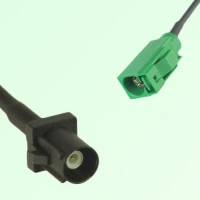 FAKRA SMB A 9005 black Male Plug to E 6002 green Female Jack Cable
