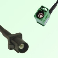 FAKRA SMB A 9005 black Male Plug to E 6002 green Female Jack RA Cable