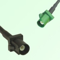 FAKRA SMB A 9005 black Male Plug to E 6002 green Male Plug Cable