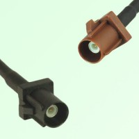 FAKRA SMB A 9005 black Male Plug to F 8011 brown Male Plug Cable
