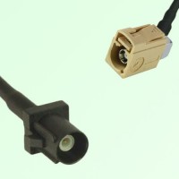 FAKRA SMB A 9005 black Male Plug to I 1001 beige Female Jack RA Cable