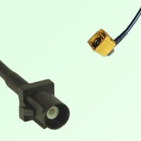 FAKRA SMB A 9005 black Male Plug to K 1027 Curry Female Jack RA Cable