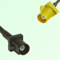 FAKRA SMB A 9005 black Male Plug to K 1027 Curry Male Plug Cable
