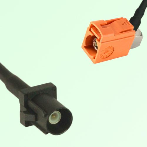FAKRA SMB A 9005 black Male to M 2003 pastel orange Female RA Cable FAKRA SMB A 9005 black Male to M 2003 pastel orange Female RA Cable