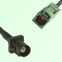 FAKRA SMB A 9005 black Male Plug to N 6019 pastel green Female Cable