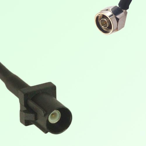 FAKRA SMB A 9005 black Male Plug to N Male Plug Right Angle Cable