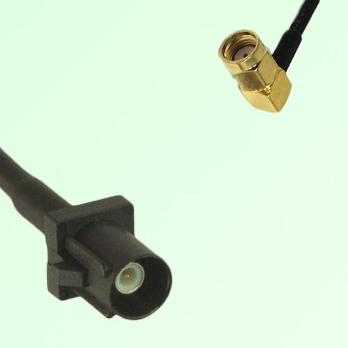 FAKRA SMB A 9005 black Male Plug to RP SMA Male Plug Right Angle Cable
