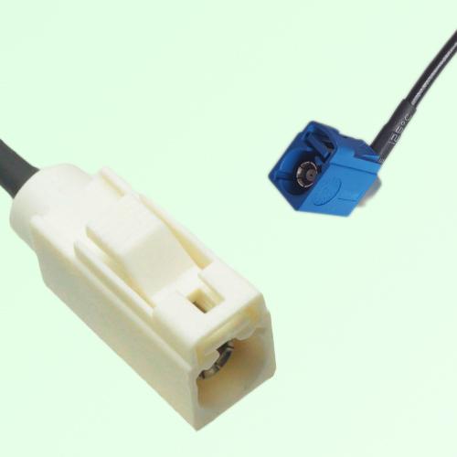 FAKRA SMB B 9001 white Female Jack to C 5005 blue Female Jack RA Cable