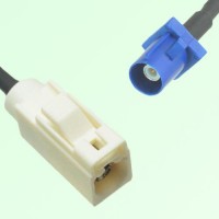 FAKRA SMB B 9001 white Female Jack to C 5005 blue Male Plug Cable
