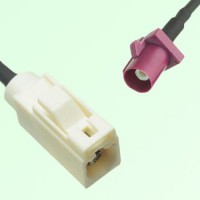 FAKRA SMB B 9001 white Female Jack to D 4004 bordeaux Male Plug Cable