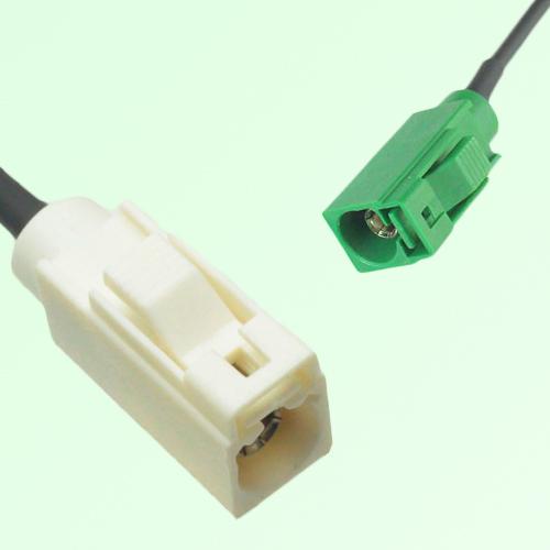 FAKRA SMB B 9001 white Female Jack to E 6002 green Female Jack Cable