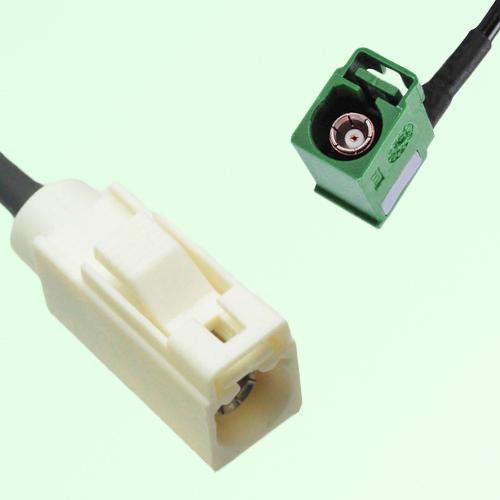 FAKRA SMB B 9001 white Female Jack to E 6002 green Female RA Cable