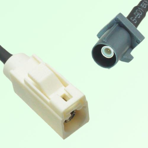 FAKRA SMB B 9001 white Female Jack to G 7031 grey Male Plug Cable FAKRA SMB B 9001 white Female Jack to G 7031 grey Male Plug Cable