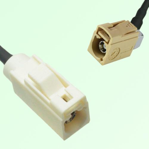 FAKRA SMB B 9001 white Female Jack to I 1001 beige Female RA Cable FAKRA SMB B 9001 white Female Jack to I 1001 beige Female RA Cable