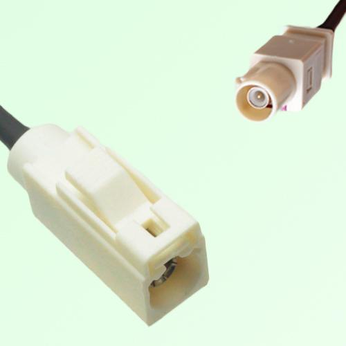 FAKRA SMB B 9001 white Female Jack to I 1001 beige Male Plug Cable FAKRA SMB B 9001 white Female Jack to I 1001 beige Male Plug Cable