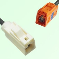 FAKRA SMB B 9001 white Female to M 2003 pastel orange Female Cable
