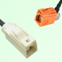 FAKRA SMB B 9001 white Female to M 2003 pastel orange Female RA Cable