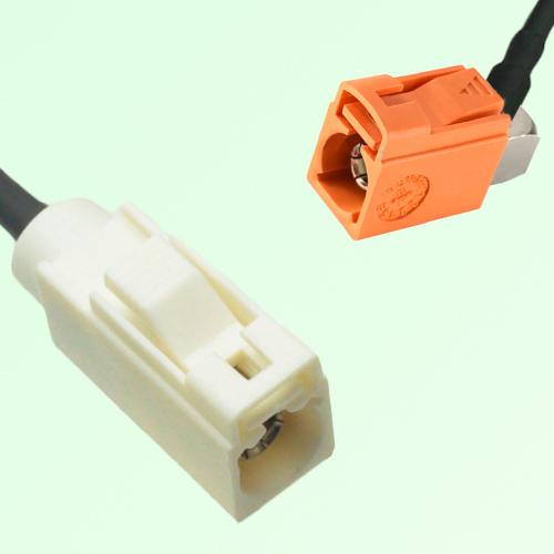 FAKRA SMB B 9001 white Female to M 2003 pastel orange Female RA Cable FAKRA SMB B 9001 white Female to M 2003 pastel orange Female RA Cable