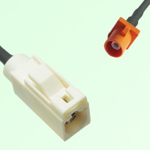 FAKRA SMB B 9001 white Female Jack to M 2003 pastel orange Male Cable FAKRA SMB B 9001 white Female Jack to M 2003 pastel orange Male Cable