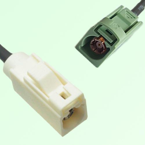 FAKRA SMB B 9001 white Female Jack to N 6019 pastel green Female Cable