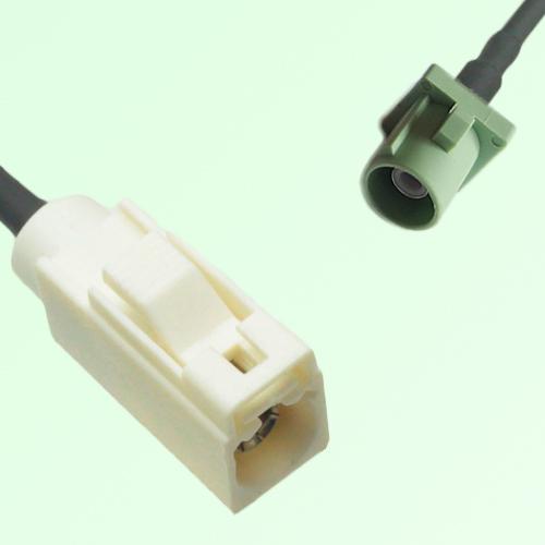 FAKRA SMB B 9001 white Female Jack to N 6019 pastel green Male Cable FAKRA SMB B 9001 white Female Jack to N 6019 pastel green Male Cable