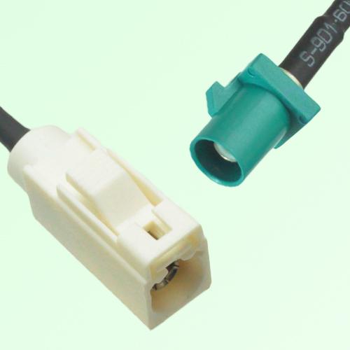 FAKRA SMB B 9001 white Female Jack to Z 5021 Water Blue Male Cable FAKRA SMB B 9001 white Female Jack to Z 5021 Water Blue Male Cable