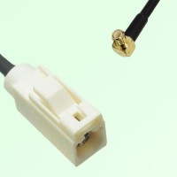 FAKRA SMB B 9001 white Female Jack to MCX Male Plug Right Angle Cable