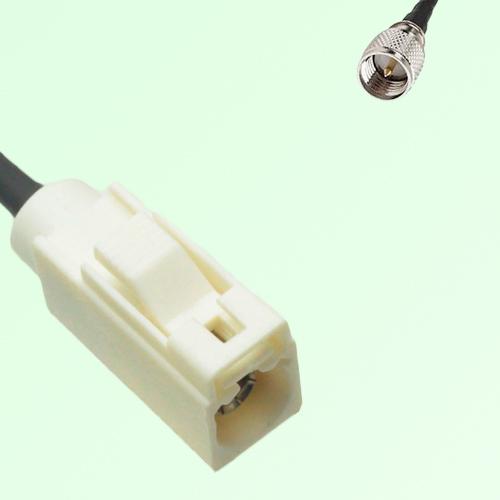 FAKRA SMB B 9001 white Female Jack to Mini UHF Male Plug Cable FAKRA SMB B 9001 white Female Jack to Mini UHF Male Plug Cable