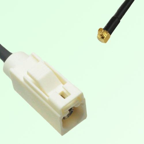 FAKRA SMB B 9001 white Female Jack to MMCX Male Plug Right Angle Cable FAKRA SMB B 9001 white Female Jack to MMCX Male Plug Right Angle Cable