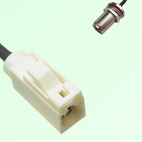 FAKRA SMB B 9001 white Female Jack to N Bulkhead Female Jack Cable FAKRA SMB B 9001 white Female Jack to N Bulkhead Female Jack Cable
