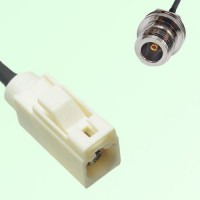 FAKRA SMB B 9001 white Female to N Front Mount Bulkhead Female Cable FAKRA SMB B 9001 white Female to N Front Mount Bulkhead Female Cable