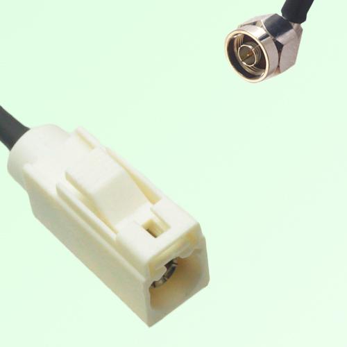 FAKRA SMB B 9001 white Female Jack to N Male Plug Right Angle Cable FAKRA SMB B 9001 white Female Jack to N Male Plug Right Angle Cable