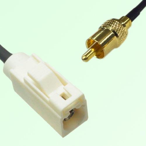 FAKRA SMB B 9001 white Female Jack to RCA Male Plug Cable FAKRA SMB B 9001 white Female Jack to RCA Male Plug Cable