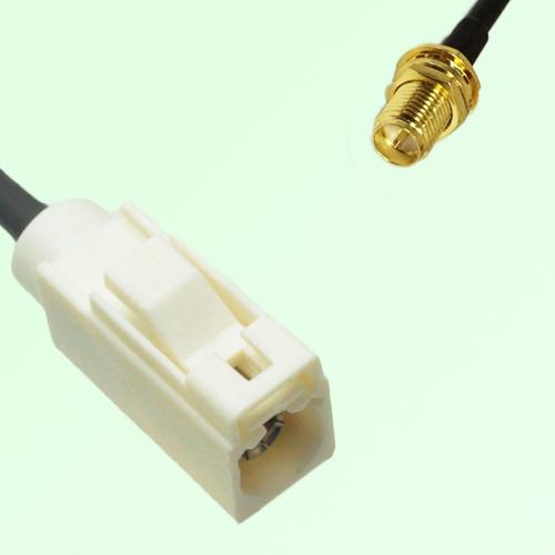 FAKRA SMB B 9001 white Female Jack to RP SMA Bulkhead Female Cable FAKRA SMB B 9001 white Female Jack to RP SMA Bulkhead Female Cable