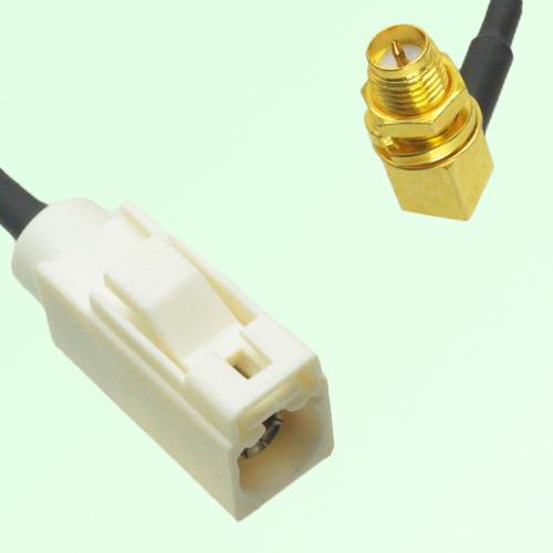 FAKRA SMB B 9001 white Female Jack to RP SMA Bulkhead Female RA Cable FAKRA SMB B 9001 white Female Jack to RP SMA Bulkhead Female RA Cable
