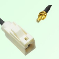 FAKRA SMB B 9001 white Female Jack to SMB Bulkhead Male Plug Cable FAKRA SMB B 9001 white Female Jack to SMB Bulkhead Male Plug Cable