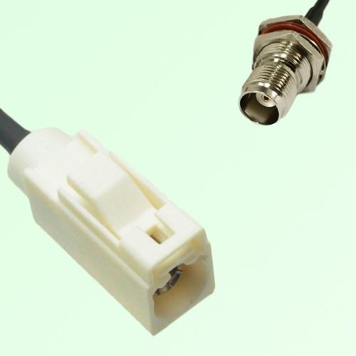 FAKRA SMB B 9001 white Female Jack to TNC Bulkhead Female Jack Cable FAKRA SMB B 9001 white Female Jack to TNC Bulkhead Female Jack Cable