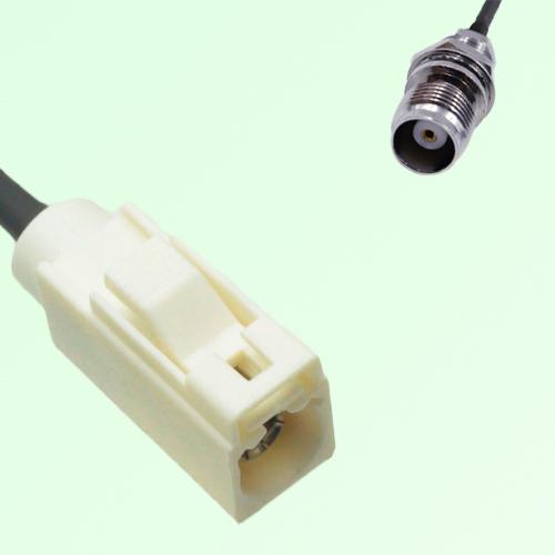 FAKRA SMB B 9001 white Female to TNC Front Mount Bulkhead Female Cable FAKRA SMB B 9001 white Female to TNC Front Mount Bulkhead Female Cable
