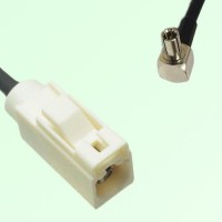 FAKRA SMB B 9001 white Female Jack to TS9 Male Plug Right Angle Cable FAKRA SMB B 9001 white Female Jack to TS9 Male Plug Right Angle Cable