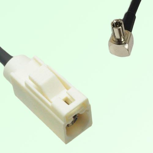 FAKRA SMB B 9001 white Female Jack to TS9 Male Plug Right Angle Cable FAKRA SMB B 9001 white Female Jack to TS9 Male Plug Right Angle Cable