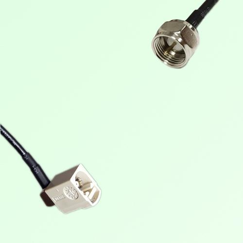 FAKRA SMB B 9001 white Female Jack Right Angle to F Male Plug Cable FAKRA SMB B 9001 white Female Jack Right Angle to F Male Plug Cable