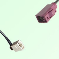 FAKRA SMB B 9001 white Female Jack RA to D 4004 bordeaux Female Cable