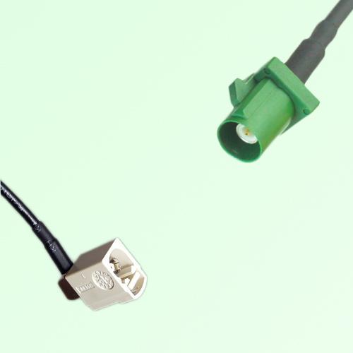 FAKRA SMB B 9001 white Female Jack RA to E 6002 green Male Plug Cable FAKRA SMB B 9001 white Female Jack RA to E 6002 green Male Plug Cable
