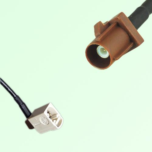 FAKRA SMB B 9001 white Female Jack RA to F 8011 brown Male Plug Cable FAKRA SMB B 9001 white Female Jack RA to F 8011 brown Male Plug Cable
