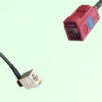 FAKRA SMB B 9001 white Female RA to L 3002 carmin red Female Cable