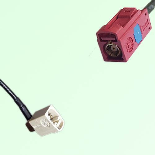 FAKRA SMB B 9001 white Female RA to L 3002 carmin red Female Cable FAKRA SMB B 9001 white Female RA to L 3002 carmin red Female Cable