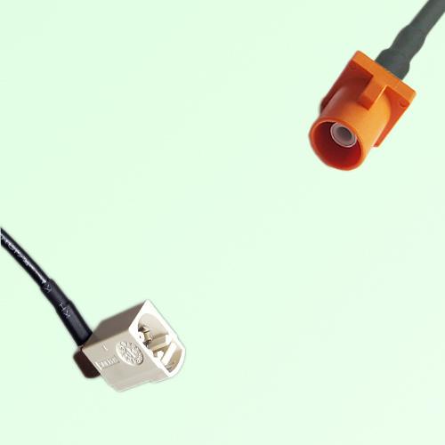 FAKRA SMB B 9001 white Female RA to M 2003 pastel orange Male Cable FAKRA SMB B 9001 white Female RA to M 2003 pastel orange Male Cable