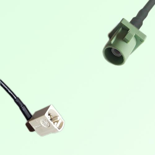 FAKRA SMB B 9001 white Female RA to N 6019 pastel green Male Cable FAKRA SMB B 9001 white Female RA to N 6019 pastel green Male Cable